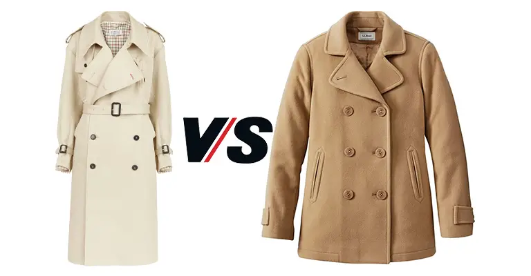 Trench Coat Vs Pea Warmth, Difference Between Trench Coat And Peacoat